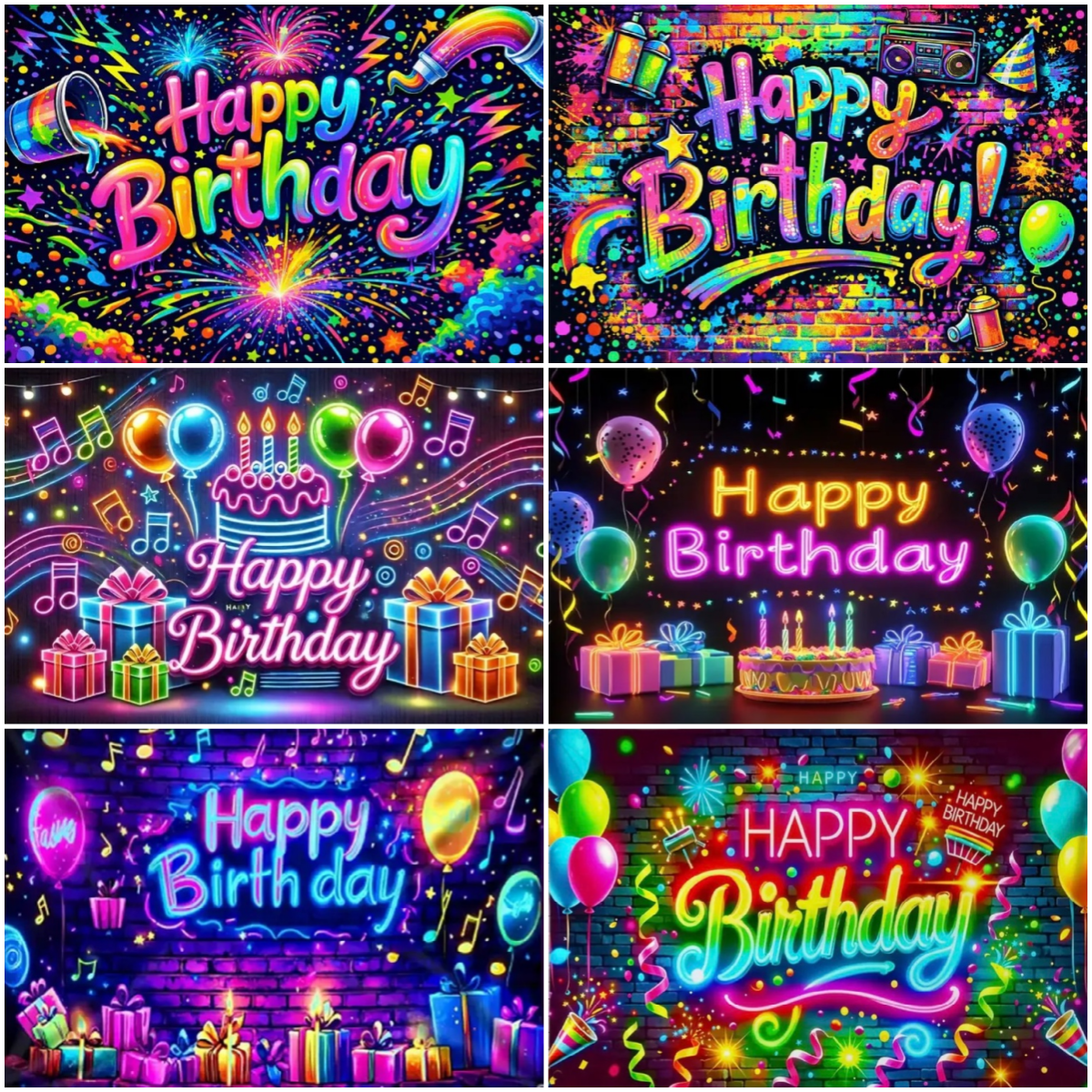 Photography Lighting Background - Glitter Neon Music Theme Background Colorful