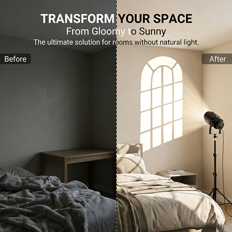 Photography Lighting Setup - 15W Virtual Fake Window Projection Lamp