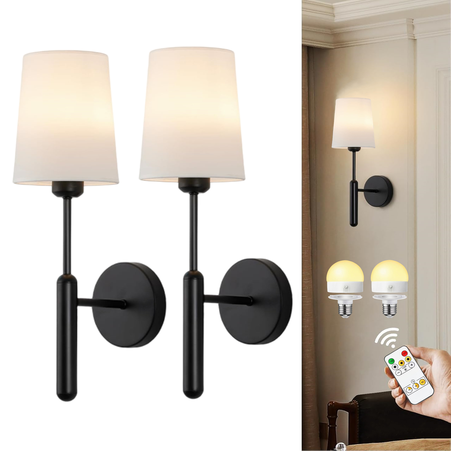 Photography Lighting Wall - Wiring-Free Rechargeable Battery-Powered Wall Light Set