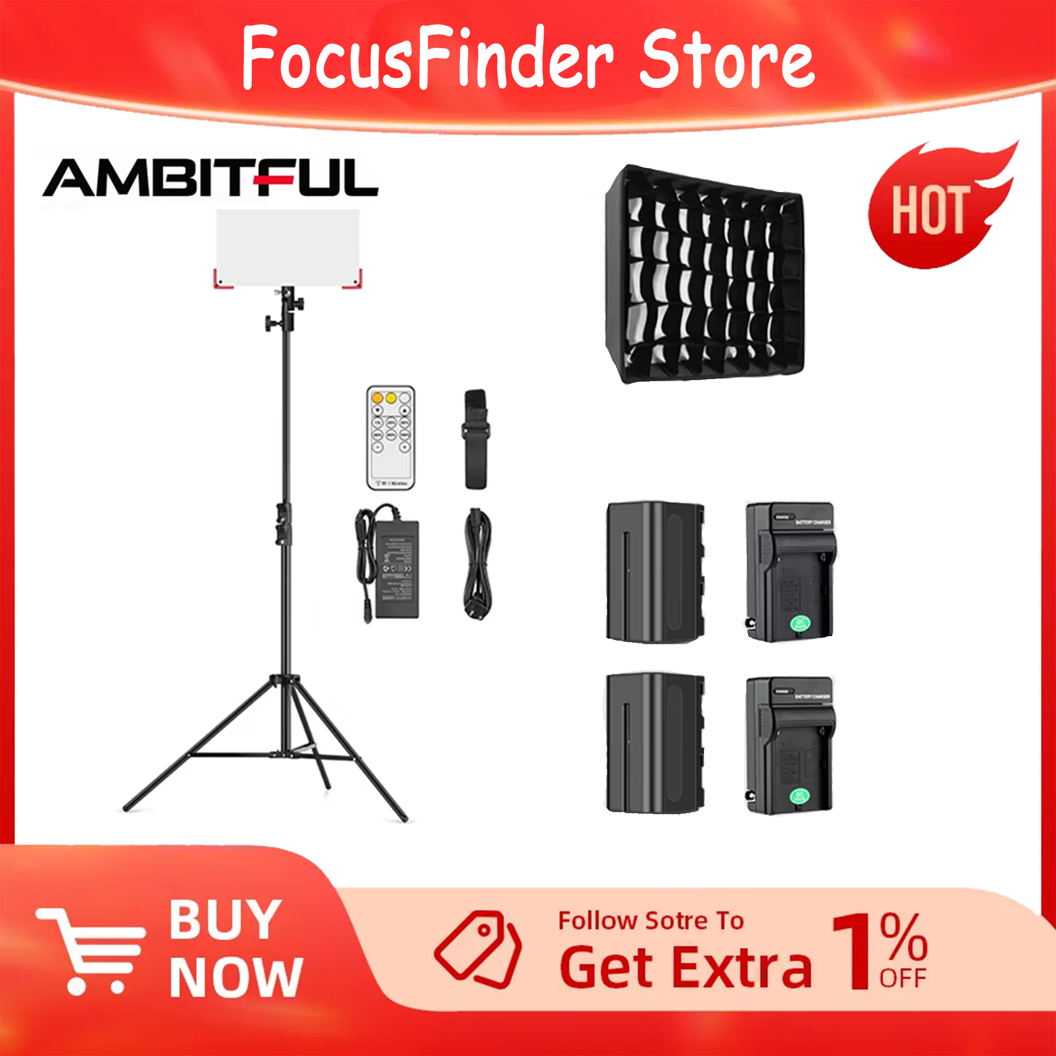 AMBITFUL LEDP60C Ultra-thin LE - Video Light Panel Led recensie en prijs
