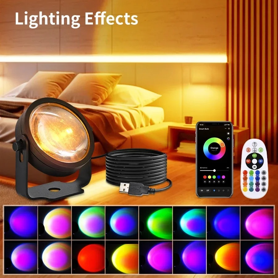 Smart LED Sunset Projector Lam - Photography Lighting Diy recensie en prijs