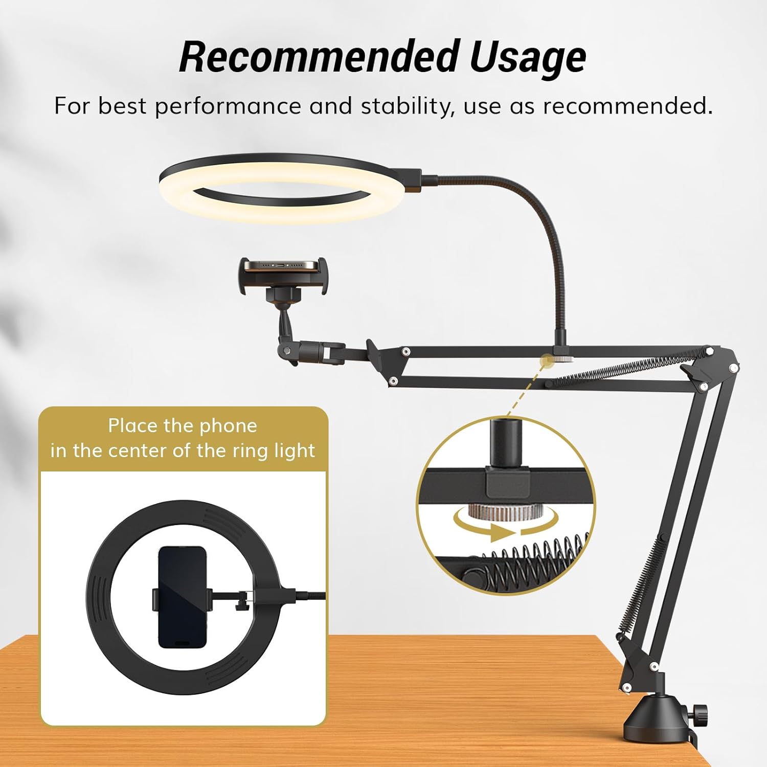 Ring Light with Stand and Phon - Photography Lighting Overhead recensie en prijs