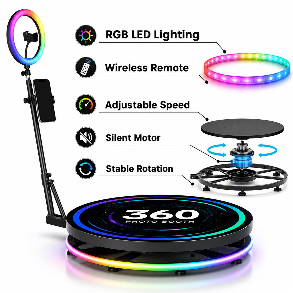 360 Photo Booth Machine with R - Photography Lighting Rental recensie en prijs