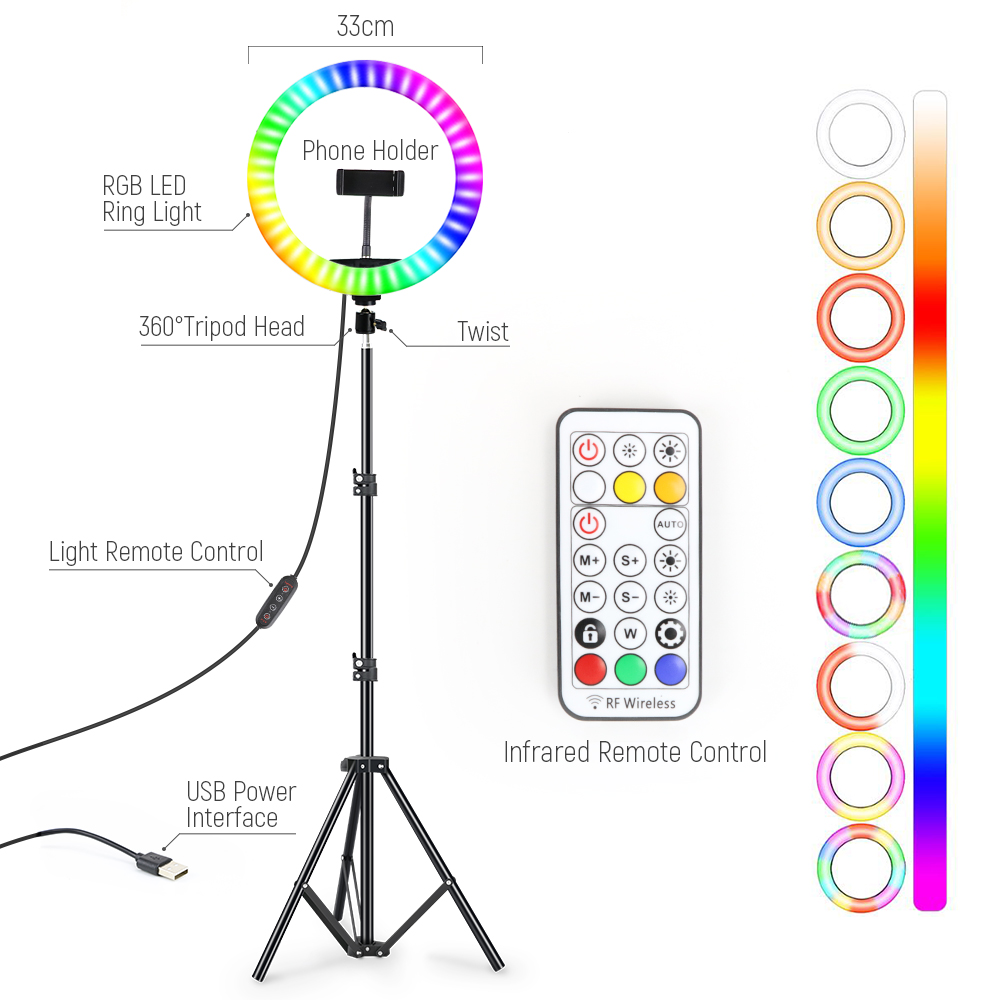 13inch RGB Led Selfie Ring Lig - Photography Lighting Overhead recensie en prijs