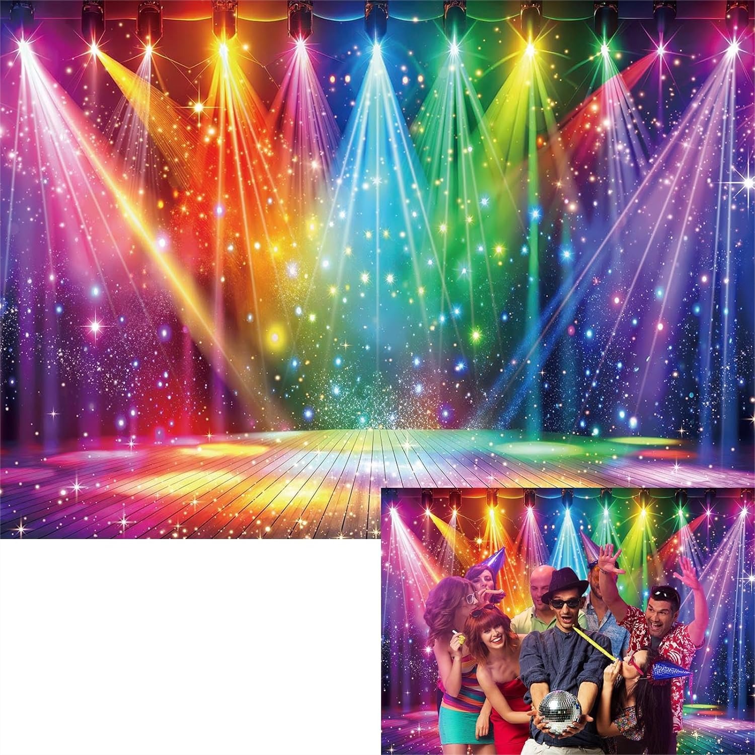 Disco Backdrop 7x5FT Colorful  - Photography Lighting For Products recensie en prijs