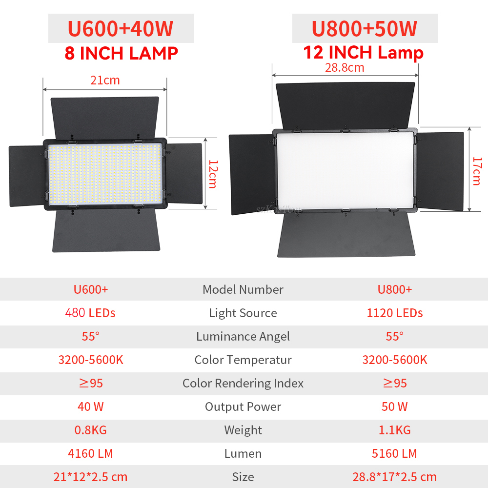 U800 U600 LED Photo Studio Vid - Video Light Panel Led recensie en prijs